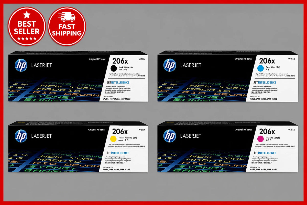 HP 206X 4 Colour Set Toner Cartridge W2110X-W2111X-W2112X-W2113X Original