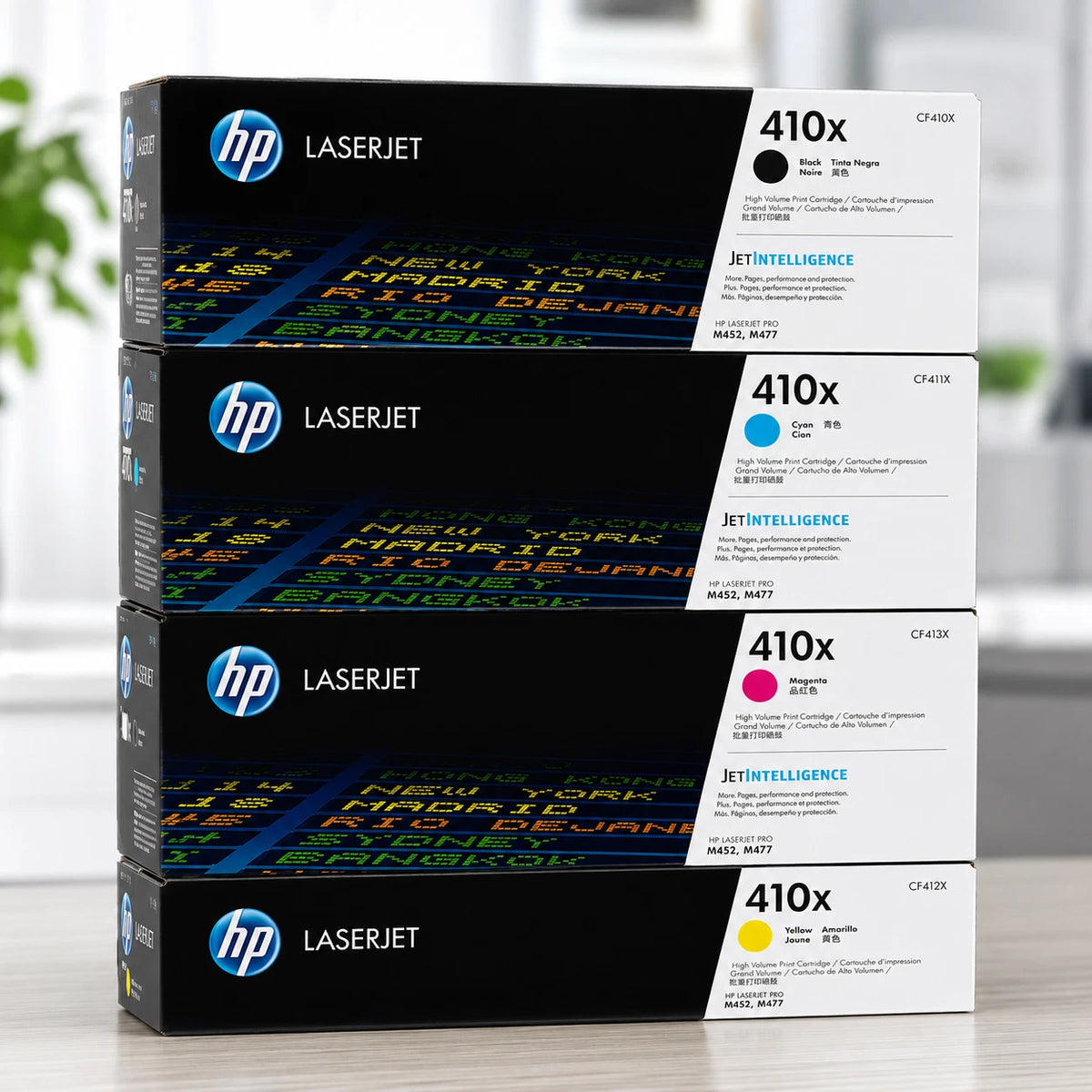 HP 410X High Yield Toner Set - CF410X CF411X CF412X CF413X - 4 Color Pack