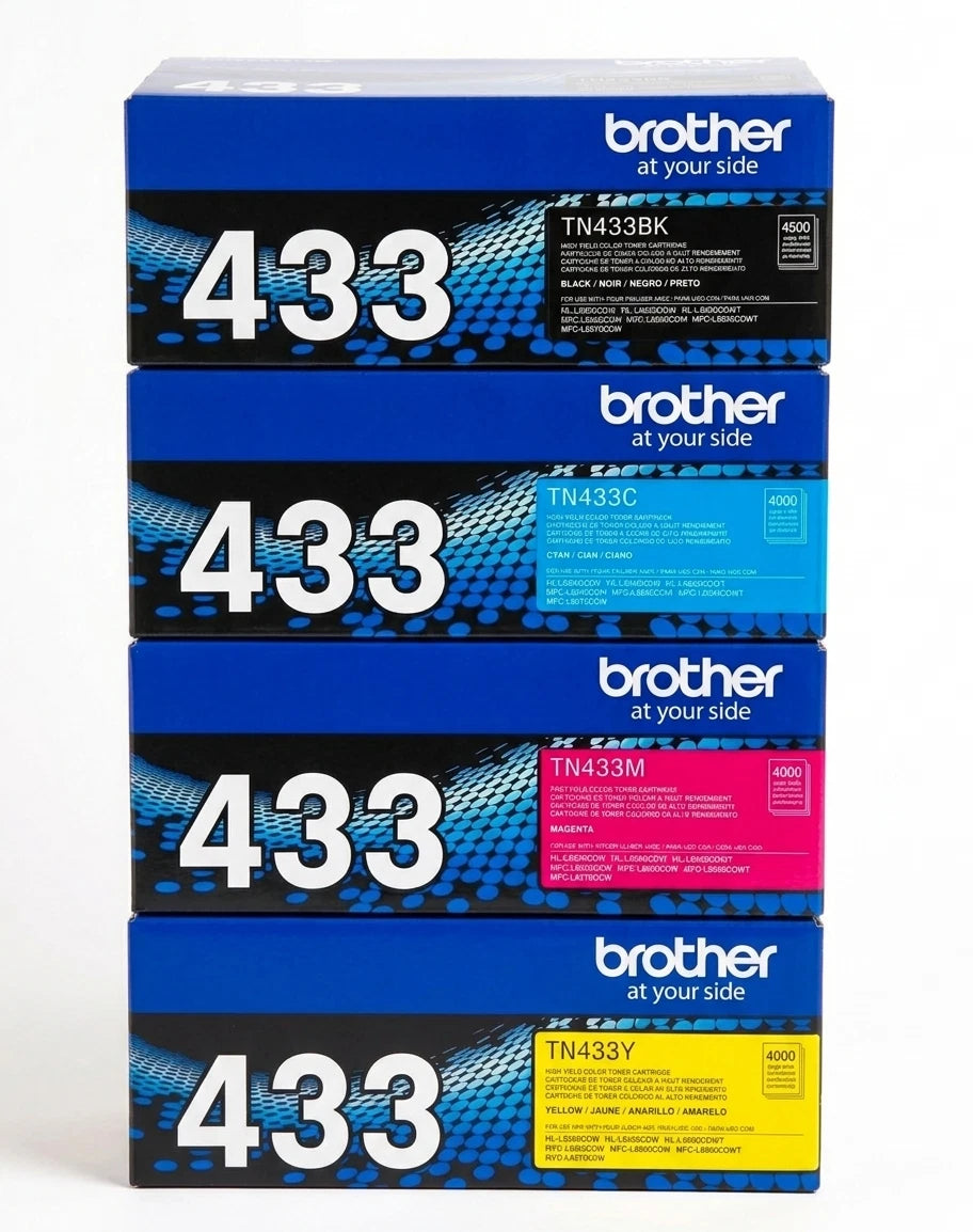 Brother TN-433 Toner Set CMYK High Yield Premium Quality Fast Shipping Original