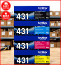 Brother TN-431 Toner Set Black Cyan Magenta Yellow Genuine OEM High Yield 4-Pack
