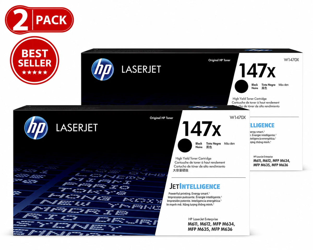 HP 147X Black High Yield Toner Cartridge, Pack of 2 Original / New USA STOCK